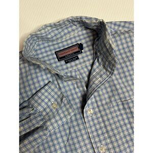 Vineyard Vines Mens Murray Shirt‎ Size Medium Blue Plaid Long Sleeve Button Down